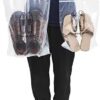 12 pieces of Zipper Heavy duty Clear Plastic Poly Bags Resealable Storage Shoes, Boot, Clothing, Linens, Books, Toys and others, a pleated expandable bottom. (Gentleman Shoes Bags) - Image 4