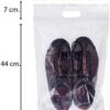 12 pieces of Zipper Heavy duty Clear Plastic Poly Bags Resealable Storage Shoes, Boot, Clothing, Linens, Books, Toys and others, a pleated expandable bottom. (Gentleman Shoes Bags) - Image 2