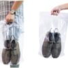 12 pieces of Zipper Heavy duty Clear Plastic Poly Bags Resealable Storage Shoes, Boot, Clothing, Linens, Books, Toys and others, a pleated expandable bottom. (Gentleman Shoes Bags) - Image 3