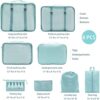 8 Set Packing Cubes Clothes Storage Bag Luggage Packing Organizers for Travel Accessories PAZIMIIK,Sky Blue - Image 2